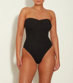 Hunza G Strapless-Brooke Lurex Swim -