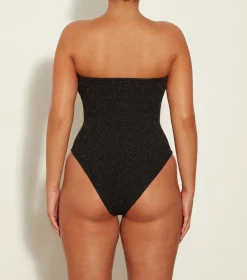 Hunza G Strapless-Brooke Lurex Swim -