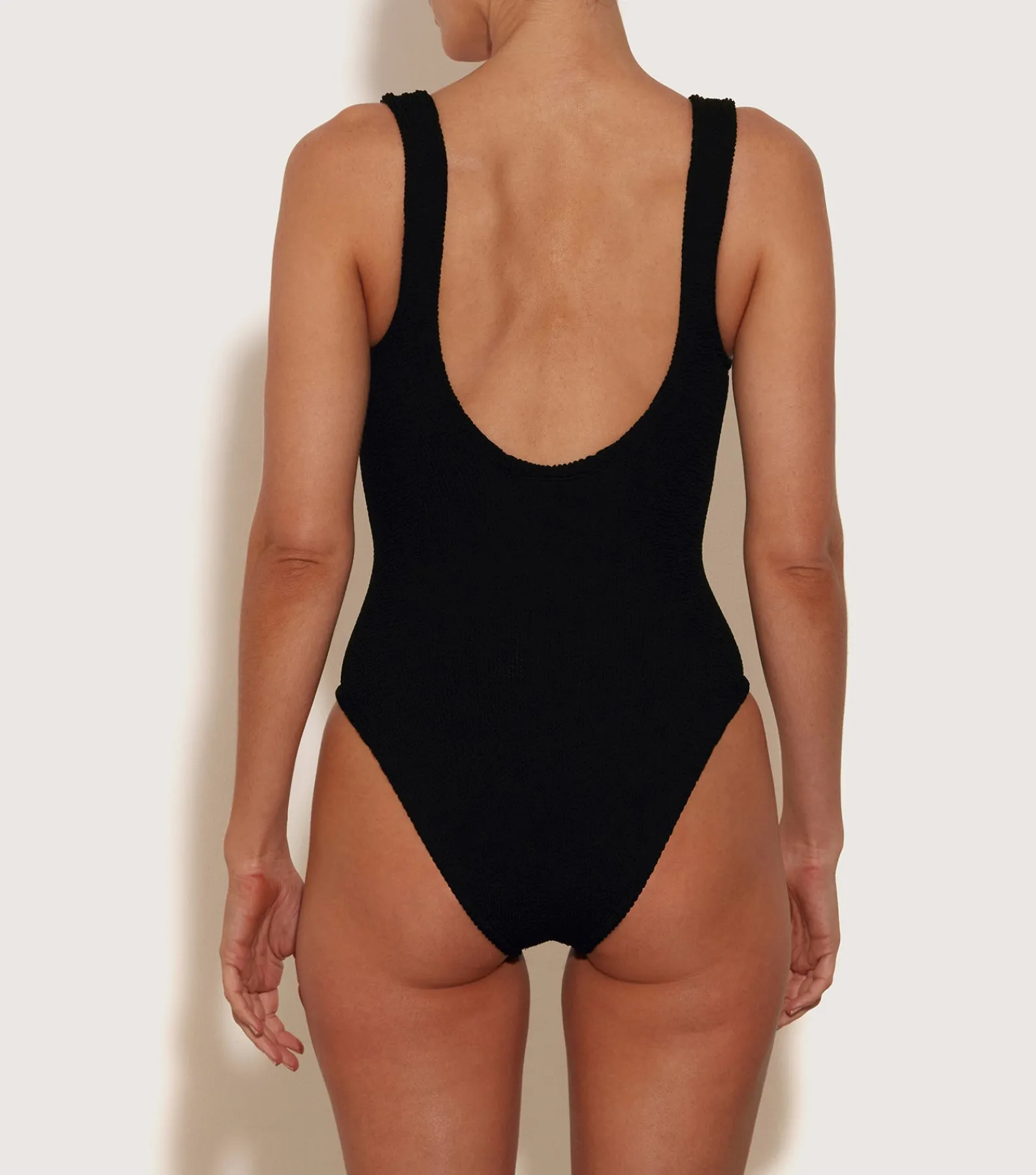 Hunza G V Neck-Celine Swim With Tonal Hoops -