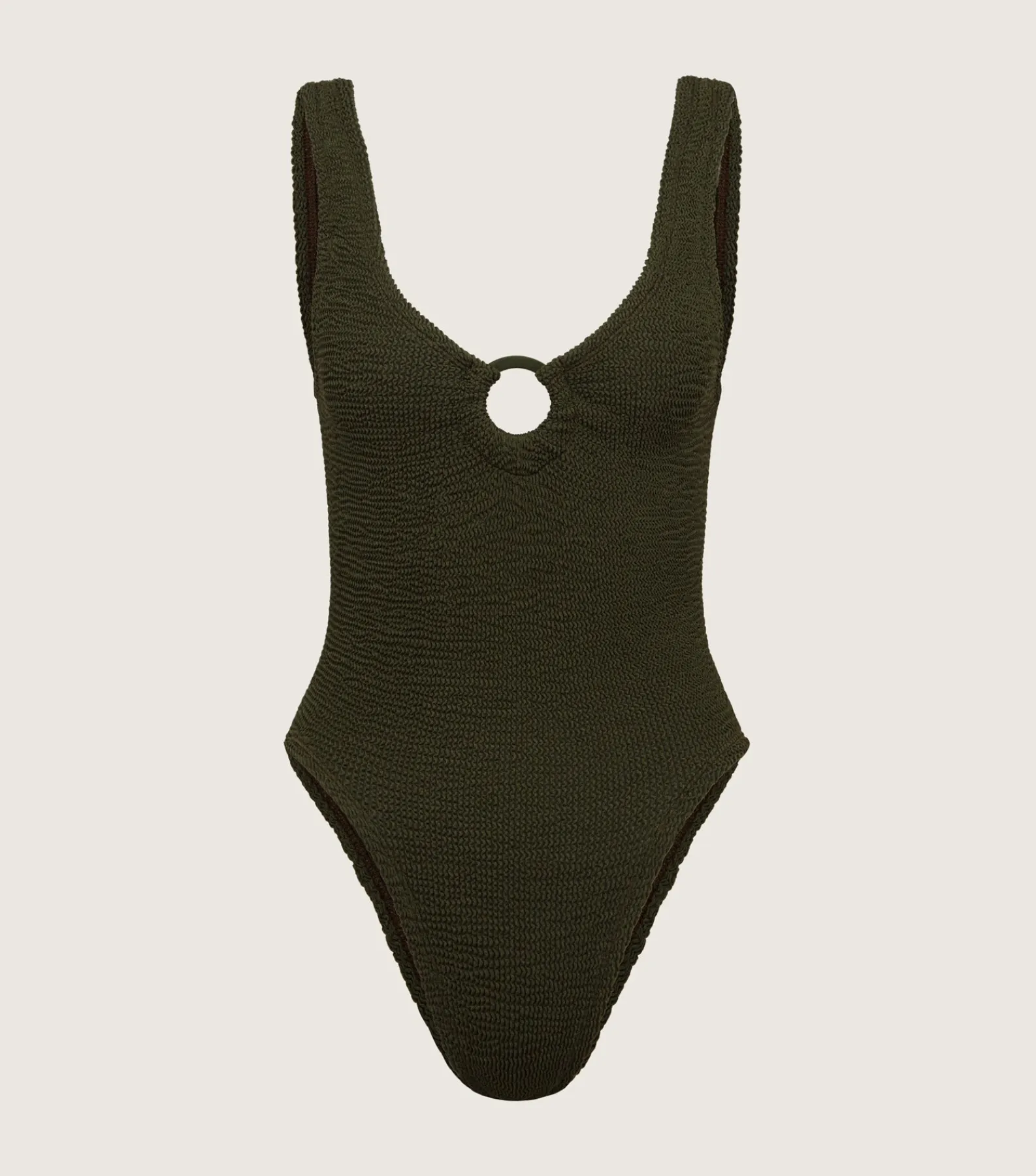 Hunza G V Neck-Celine Swim With Tonal Hoops -