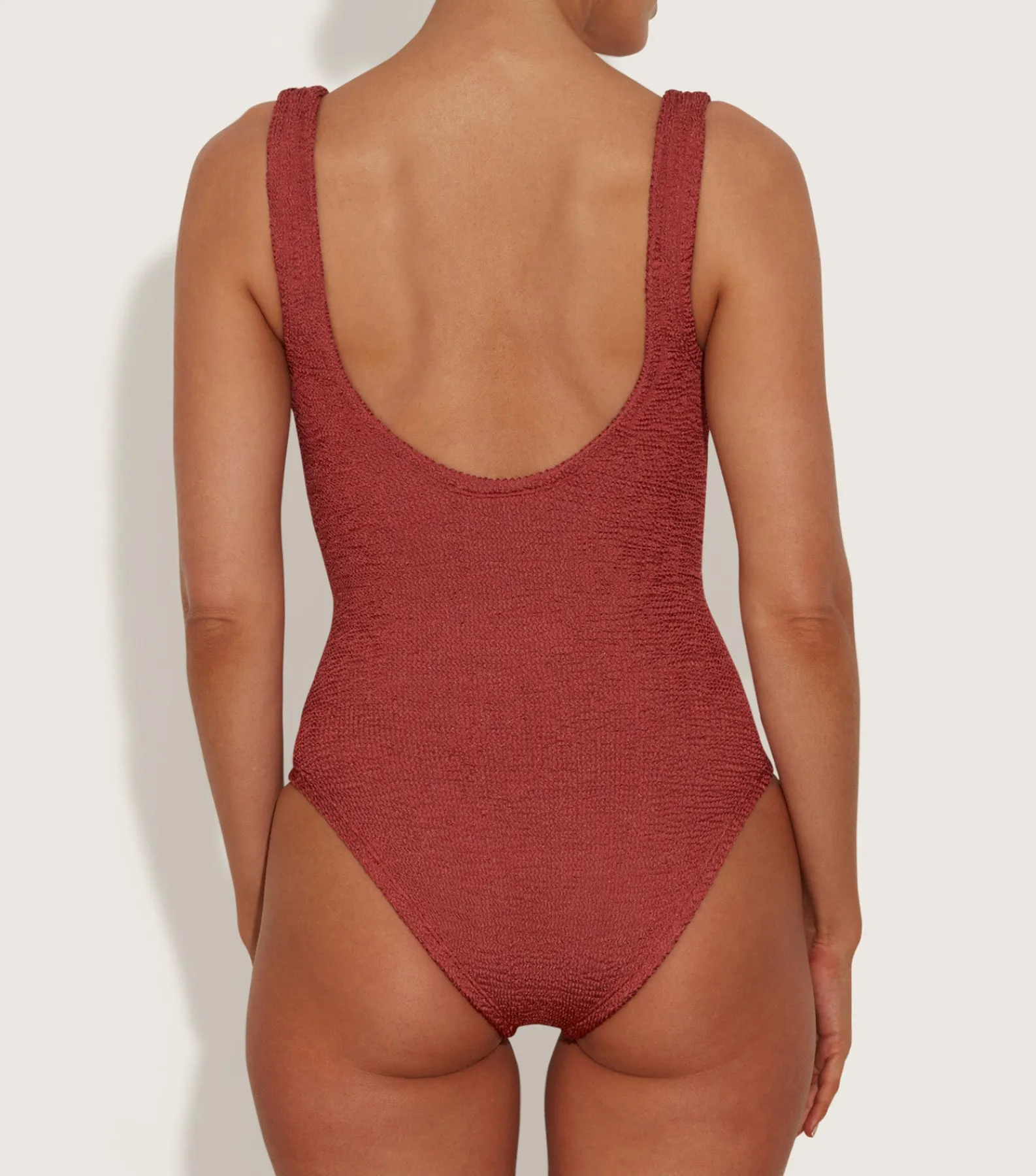 Hunza G V Neck-Coverage Celine Swim With Tonal Hoops -