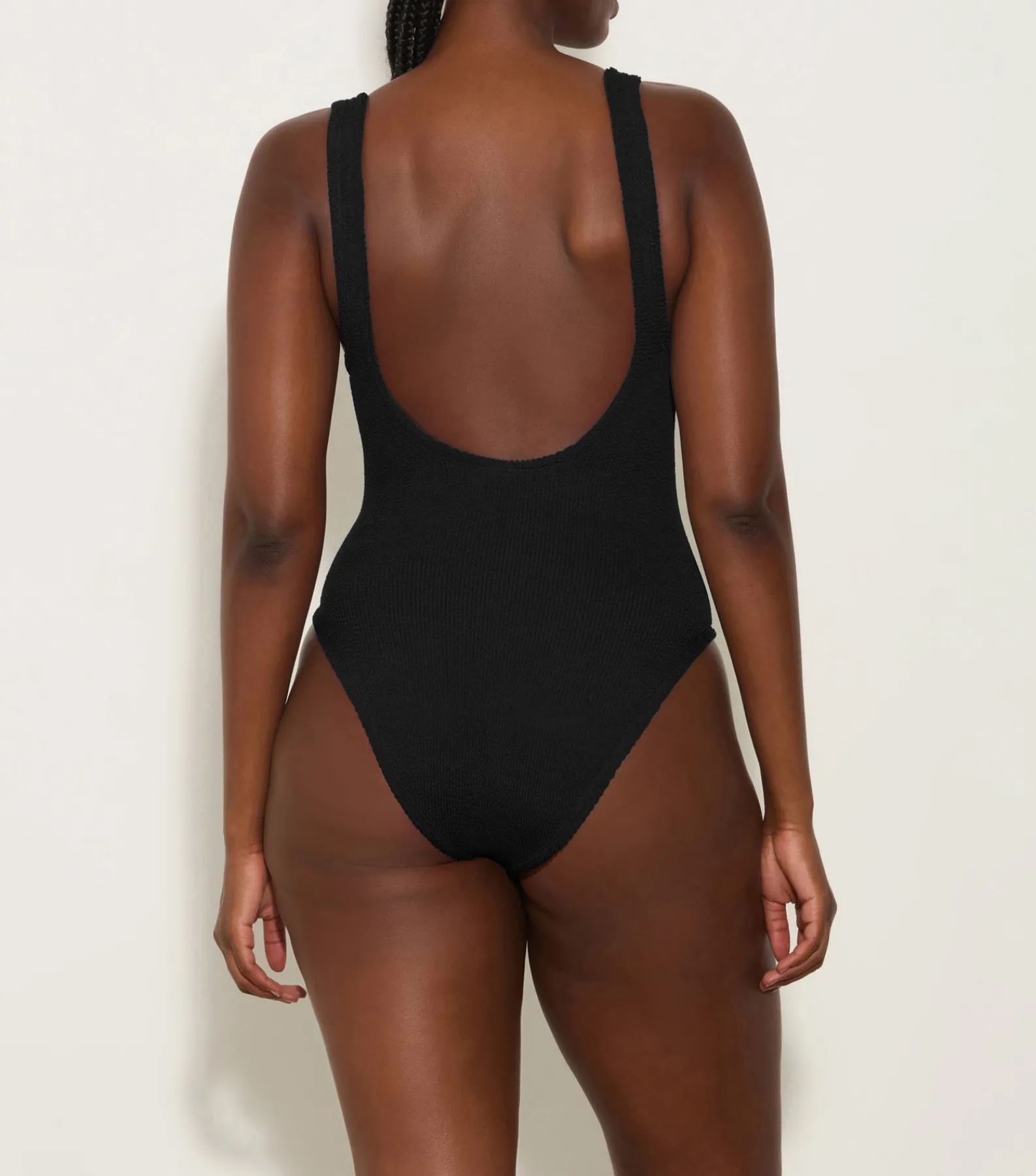 Hunza G Scoop Neck-Domino Swim With Tonal Hoops -