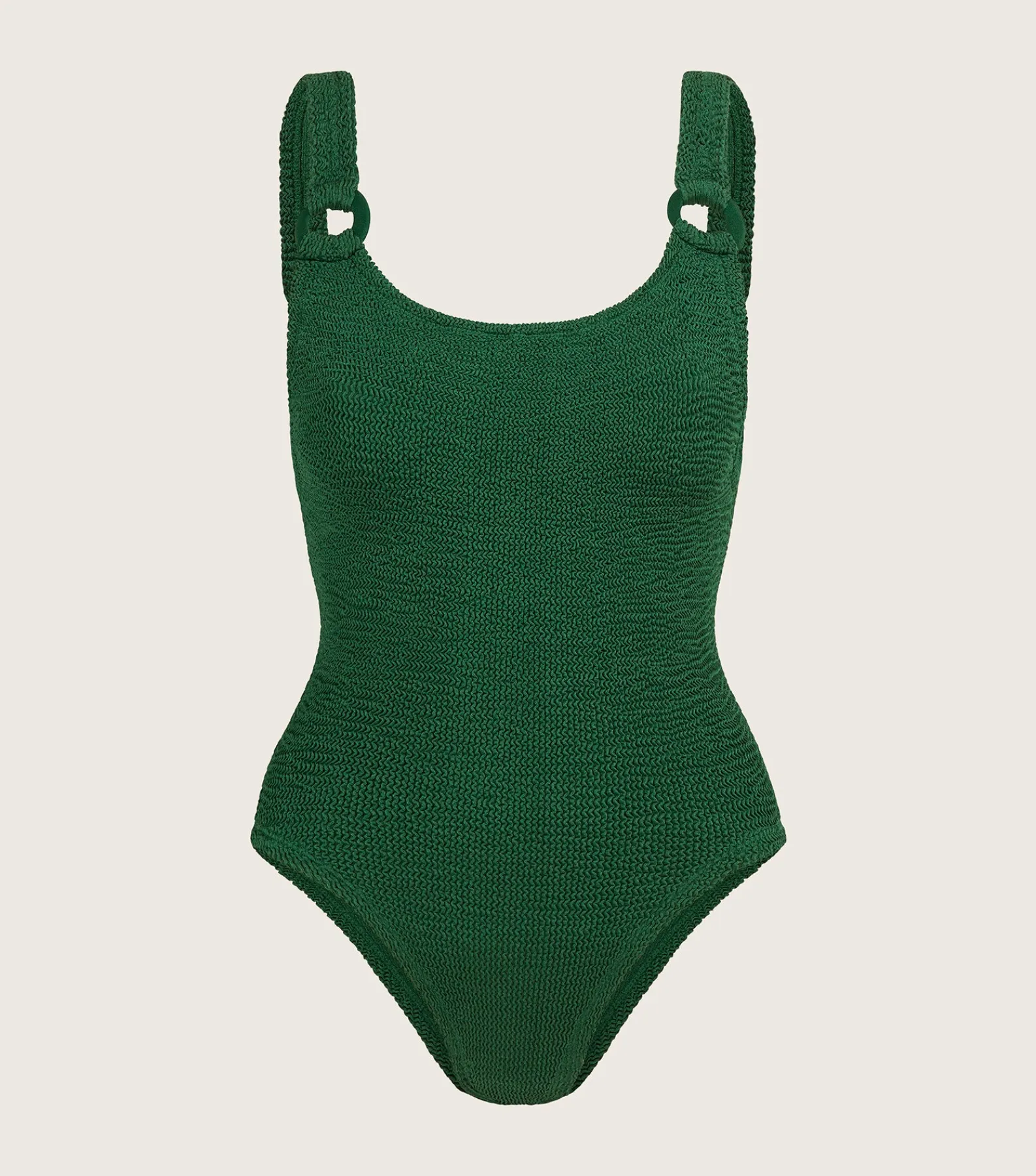 Hunza G Scoop Neck-Domino Swim With Tonal Hoops -