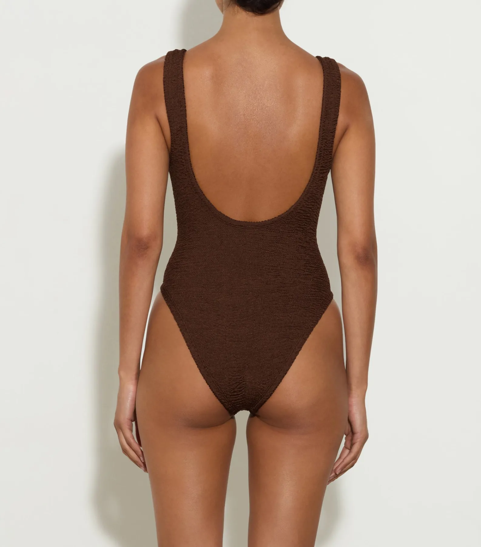 Hunza G Scoop Neck-Domino Swim With Tonal Hoops -