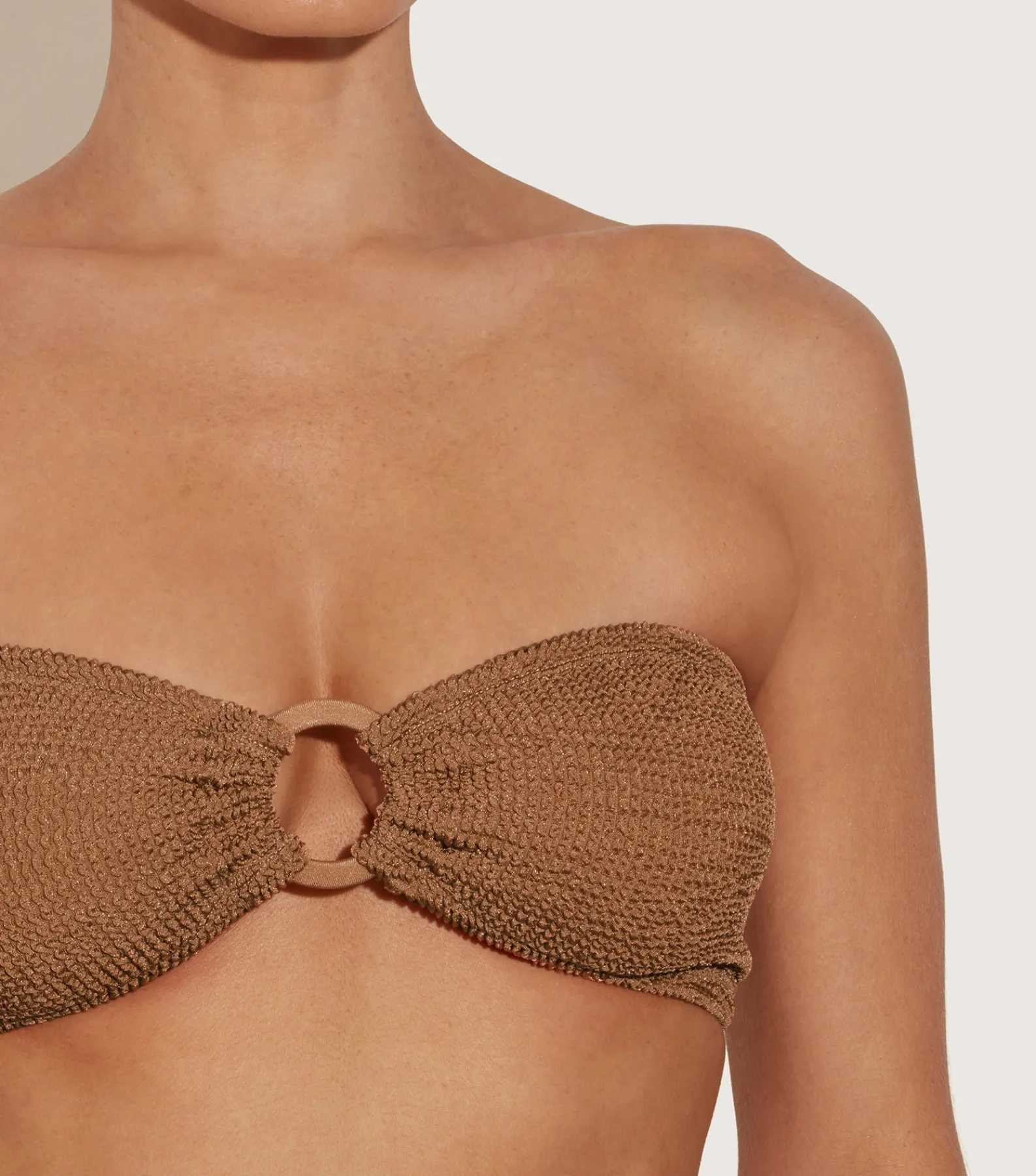 Hunza G Bikini Sets|Bandeau-Gloria Bikini With Tonal Hoops -