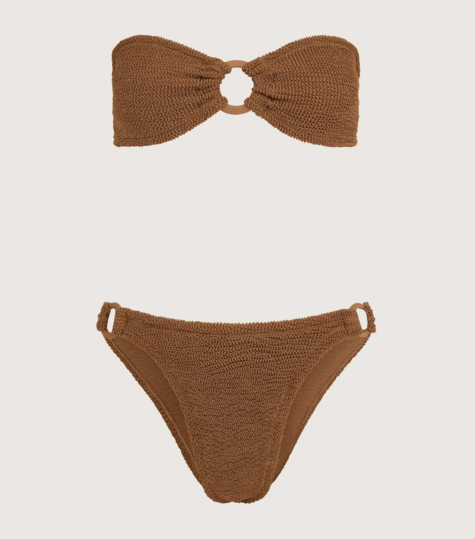 Hunza G Bikini Sets|Bandeau-Gloria Bikini With Tonal Hoops -