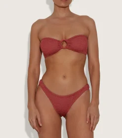 Hunza G Bikini Sets|Bandeau-Gloria Bikini With Tonal Hoops -