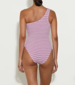 Hunza G One Shoulder- X Helena Christensen Nancy Stripe Swim-