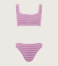Hunza G Bikini Sets|Bralette- X Helena Christensen Xandra Stripe Bikini -