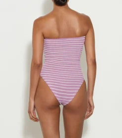 Hunza G Strapless- X Helena Christensen Brooke Stripe Swim -