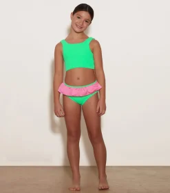 Kids Hunza G Kids - 7-12 Yrs-Kids Duo Olive Bikini -