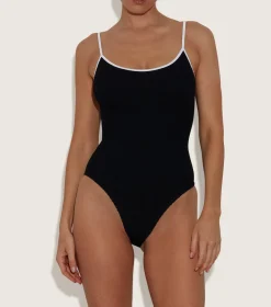 Hunza G Scoop Neck-Pamela Swim Contrast -