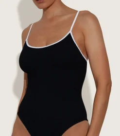 Hunza G Scoop Neck-Pamela Swim Contrast -