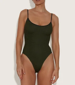 Hunza G Scoop Neck-Pamela Swim Contrast -