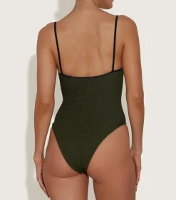 Hunza G Scoop Neck-Pamela Swim Contrast -